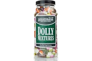 Original Dolly Mixtures Retro Sweets Gift Jar By Berrymans Sweet Shop - Classic Sweets, Traditional Taste.