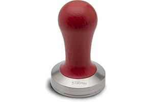 LELIT Tamper de Café para Filtro LELIT57 - Mango de Madera Roja - PLA471R - Plata/Madera Roja