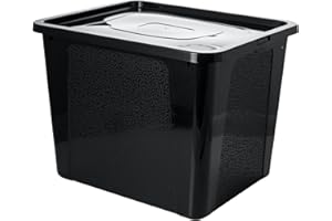 EDANTI Pojemnik Pudło Plastikowe Pojemniki Z Pokrywą MultiBox 33x20x10 cm, 4,5 L Szary (30 L Czarny)