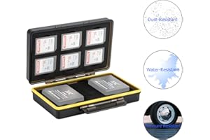 JJC Estuche para Tarjetas de memorias: 6 Tarjetas SD SDHC SDXC + 2 baterías(para Fuji Fujifilm NP-W126 NP-W126S Batería Compatible con X-T3 X-T30 X-T100 X-H1 X100F X-Pro2 X-Pro1 X-T2 X-T20 X-T10 X-E3