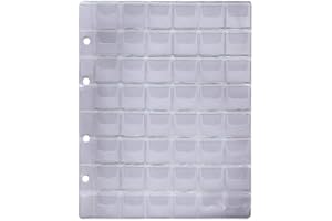 Larius Group 5 x Münzhüllen Münzalbum Münzblätter, 26 – 35-41 - 58 mm Ø Verschiedene Größen, Für Münzen, Gedenkmünzen (48 Fächer bis 26 mm Ø)