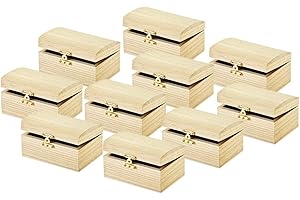 ‎VBS Plain Wood Wooden Box Set of 10 Wooden Chest, Decorating Box Gift Idea
