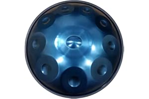 ORZSSJ 9/10 Note Handpan Drum 22 Pulgadas en D Minor Hand Drum Steel Drum Percusión con Handpan Stand y Soft Handpan Bag