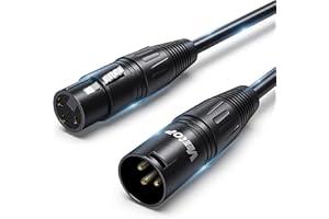 Veetop XLR Kabel Mikrofon, XLR Mikrofon, Mikrofonkabel XLR Stecker auf XLR Buchse (1m)
