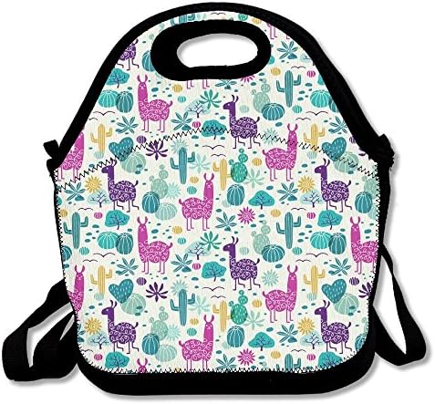 Insulated Lunch Box Tote Bag Llama Cactus Wilderness Picnic Bag Lunch Bag For Men Women Kids School, Travel &amp; Diet Management