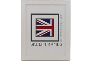 Skelf Frames 10.75 x 9 Inches Picture Photo Frame in Phoenix White Solid Wood with Glass Hand made in Yorkshire (Multiple Sizes)