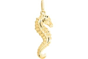 My Gold Pendentif hippocampe (sans chaîne) en or jaune 585 véritable (14 carats) 30 mm x 9 mm Water Pony MOD-03491