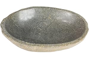 Oriental Galerie Naturstein Schale Steinschale Vogeltränke Flussstein Obstschale Aufbewahrung Napf Steinbehälter Waschschale Natur Stein S2
