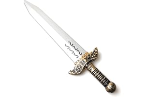 Hoappa Plastic Sword Prop Decoration, Hollow Silver Roman Warrior Sword Prop for Medieval Costume Accessory