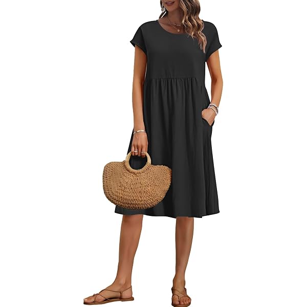 ZENNILO Plus Size Casual T-Shirt Dress – Flowy Swing Tunic With Pockets, Knee-Length, Soft & Breathable, Sizes S-5X - View #7