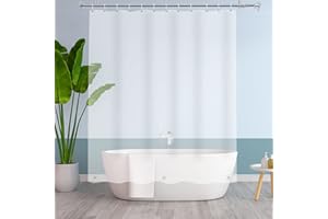 YISURE Bardzo Długa Zasłona Prysznicowa z Kroplą 220cm, Wodoodporna Zasłona Prysznicowa Frosted PEVA do łazienki, 180x220cm