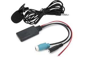 Yctze Car Audio Cable, ABS 12V Adapter Kabla AUX Bluetooth 5.0 z Mikrofonem do Alpine KCE‑236B CDA‑9852/E CDE‑9887/R