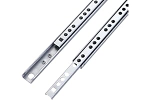 AZONELIFE Lot de 2 Glissières à Billes-rainure 17 mm Longueur 246 mm, Glissières Rails de Tiroir en Métal à Roulement à Billes, Coulisse Tiroir pour Tiroir de Meubles Profondeur