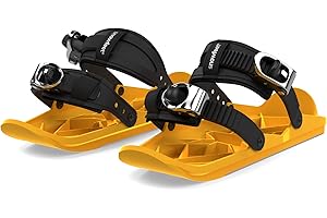 Snowfeet - Mini Pattini da Sci Corti per Neve | Sci per Scarpe Invernali | Pattini da Neve Corti Snowblades Skiboards | The Real Original (Black)