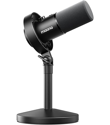 Shure MV7+ Podcast Microphone with Stand. Enhanced Audio, LED