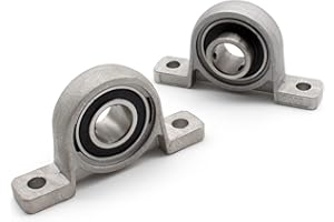 DEANKEJI 2 Pezzi Blocco Cuscinetti a Sfera, 15 mm Cuscinetto Inserto, Colore Zinco Blocco Cuscinetto In Lega, Solida Base in Ghisa, può Essere Utilizzata per Tutti Tipi di Macchinari (Argento)