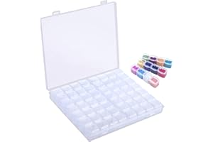 Naler Caja de Clasificación de 56 Compartimentos Organizador Plástico Transparente para Almacenamiento de Cositas como Cuentas Perlas Diamantes de Imitación