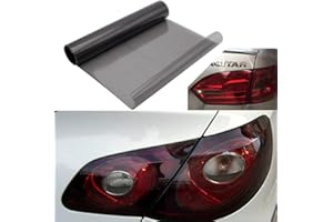 kefflum Auto Scheinwerfer Folie Tönungsfolie Aufkleber Rückleuchten Blinker Nebelscheinwerfer Aufkleber Hellschwarz (200 * 30/Hellschwarz)