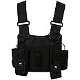 Wireless PROTECH MOLLE Advanced Tactical Chest Vest with Adjustable Pockets, Black, One size