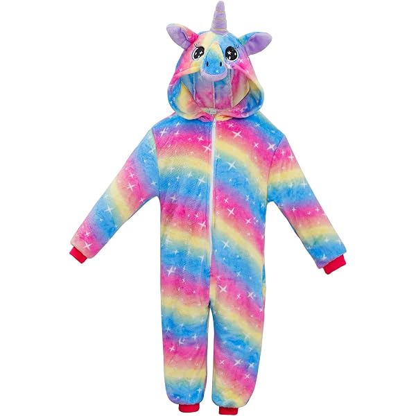 Amscan Unicorn Zipster Halloween Costume For Girls – One-Piece Fleece Jumpsuit With Hood & Tail (Medium) - View #3