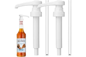 BINXIAOQIN 2 Stück Dosierpumpe 1L Sirup,Dosierpumpe zum Drinks,Sirup Spender Wiederverwendbar,Pumpspender Set,für Monin Glas Flasche des Ersatzpumpe,Kompatibel Monin Sirup Pumpe 0,7/1,0 L (Weiß 700 ml)