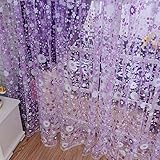 Seguryy 1M*2M Floral Pattern Offset Blinds Window Screen Ready Made Curtains Homeware & Furniture (Purple)
