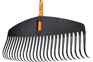 Fiskars OneClick Rastrillo para Hojas L, Accesorio de Escoba en Abanico para Jardines Grandes, Cambio sin Esfuerzo con un Solo Clic, Diseño Flexible y Robusto, Ancho: 51 cm, Negro/Naranja, 1080673