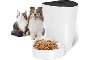 Pawmate Cat Feeder Automatic with Timer, 4L Cat Food Dispense Suit for Dogs and Cats under 12kg, Automatic Dog Feeder Up to 15 Portion Control 6 Meals Daily by APP Remote Control