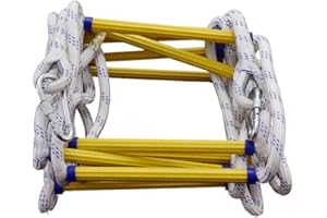 CIKIKI 300CM 10 FT Balcony Fire Escape Ladder With Hooks Carabins Portable For Adults Multi-use Kids Work For Treehouse And Outdoor