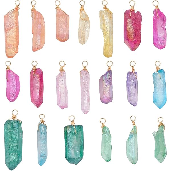 3 Stuks Helende Kristal Kettingen - Rozenkwarts, Aventurijn & Amethist - Natuurlijke Puntige Hangers