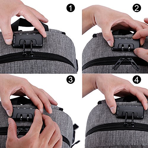 Business Laptop Rucksack 15 6 Zoll USB-Ladeanschluss Reisen Outdoor  Grau 1 