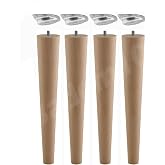 (SET OF 4) Wooden Coffee Table Leg Set 40 cm Zigon Puff Stool Leg Table Legs Angled Connection Apparatus Included