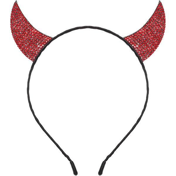 Serre-tête Cornes De Diable Pailletées – Pour Halloween, Carnaval, Rouge/noir, Adulte Et Enfant