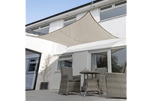 Kookaburra Waterproof Garden Sun Shade Sail Canopy in Mushroom 98% UV Block (4m x 3m Rectangle)
