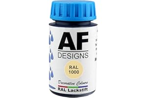 Alex Flittner Designs Lackstift RAL 1000 GRUENBEIGE seidenmatt 50ml Holz Metall Möbel Bad Retuschierlack Reparaturlack