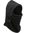 Eforstore Men's 6 In 1 Thermal Fleece Balaclava Hat Hood Police Swat Ski Bike Wind Stopper Mask New Caps, Free Size, Black