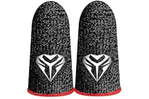 MORNINGMO Gaming-Fingerhülsen, Anti-Schweiß, atmungsaktiv, Spielhandschuhe für Handy-Spiele, 0,3 mm, Silberfaser, Handy, nahtlos, Daumen, Finger, Fingerspitze, Abdeckung für Android iOS Gaming