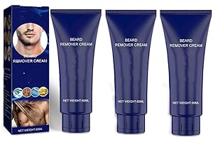 SIAPUDE Crema de depilación permanente para hombres, crema de depilación para hombres, pasta depilatoria, bigote facial, crema natural suave y sin dolor para cara, axilas, piernas, pecho (3 piezas)