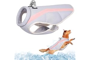 Dolahovy Dog Cooling Vest Harness,Breathable Mesh Dog Cool Jacket Adjustable Summer Dog Coat Reflective Safety Ice Clothes for Large Medium Small Dogs Walking Outdoor (3XL, Dark Pink)