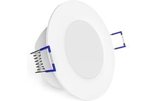 ‎LINOVUM linovum WEEVO Set IP44 Einbaustrahler LED 230V rund - runder Deckenspot warmweiß 3,5W Bad & Außen - flacher Einbau 29 mm