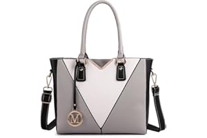 Miss Lulu Sac à Main Femme en Cuir PU, Cabas Bandoulière Multicolore,Idéal pour l'École, le Travail et l'Usage Quotidien