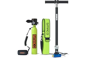 SMACO Scuba Tank Oxygen Cylinder Diving Gear for Diver Mini Scuba Tank with 5-10 Minutes Capability Diving Oxygen Underwater Breathing Device 0.5L Diving & Snorkeling Equipment