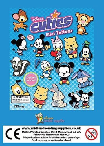 30 Assorted x Mini Disney Cuties Tattoos 1 inch Squared In Size. Ideal for Party Bag Fillers / Fillings / Favours