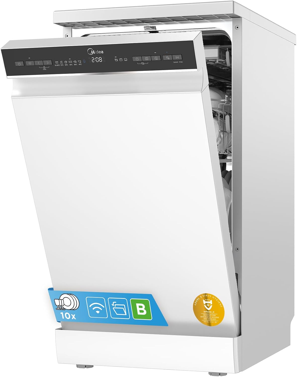 Abschließendes Testurteil & Bewertung : Midea Geschirrspüler 45 cm Freistehend Unterb