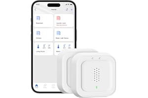 Meross Smart Water Detector | Water Leak Sensor WLAN IP66 | Up to 100 dB Sensor & App & Hub Alarm | Smart Water Alarm Detector for Kitchen, Bathroom, Basement | Hub Required | Battery for 3 Years | 2
