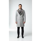 Plus Scorpion Erkek Uzun Kaşe Kaban Palto Mont &Ccedil;ıkartılabilir K&uuml;rk Yaka Astarlı Cepli Slim Fit, PRA-13283702-768191