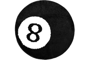 Povxlum 8 Rug - 24 Inch White & Black Rug - Cool Rugs and Aesthetic Rugs for Bedroom & Living Room