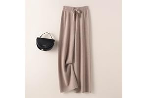 KSFBHC Pantalon De Cachemire Dames Taille Haute Taille Pantalon Jambe Pantalon Décontracté Pantalon Tricoté Hiver Laine Pure Laine Lâche Pantalon Femme
