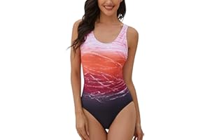 heekpek Costume da Bagno Donna Intero Un Pezzo Costumi Interi Monokini Gradient Sportivo Swimwear Imbottito Brasiliana Swimsuit One Piece Push Up Beachwear