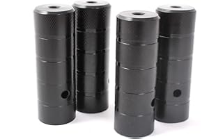 KHEbikes KHE Lot de 4 repose-pieds pour BMX Axle Pegs 2 x 10 mm 3/8” et 2 x 14 mm Filetage Noir